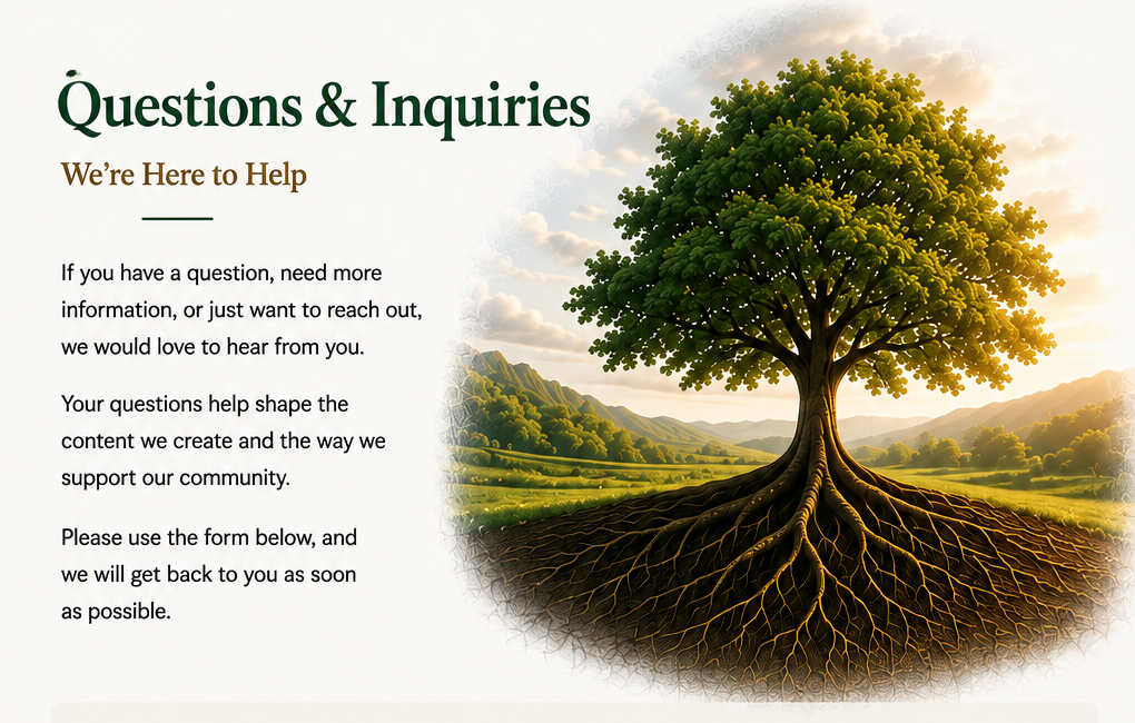 Questions & inquiries contact page